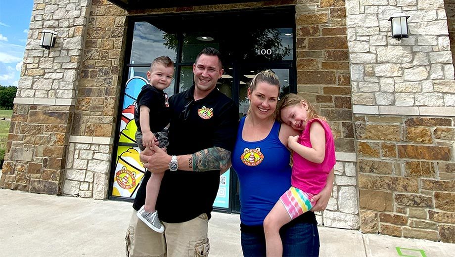 Megan Bourke, Jeremiah's Franchisee, and her family